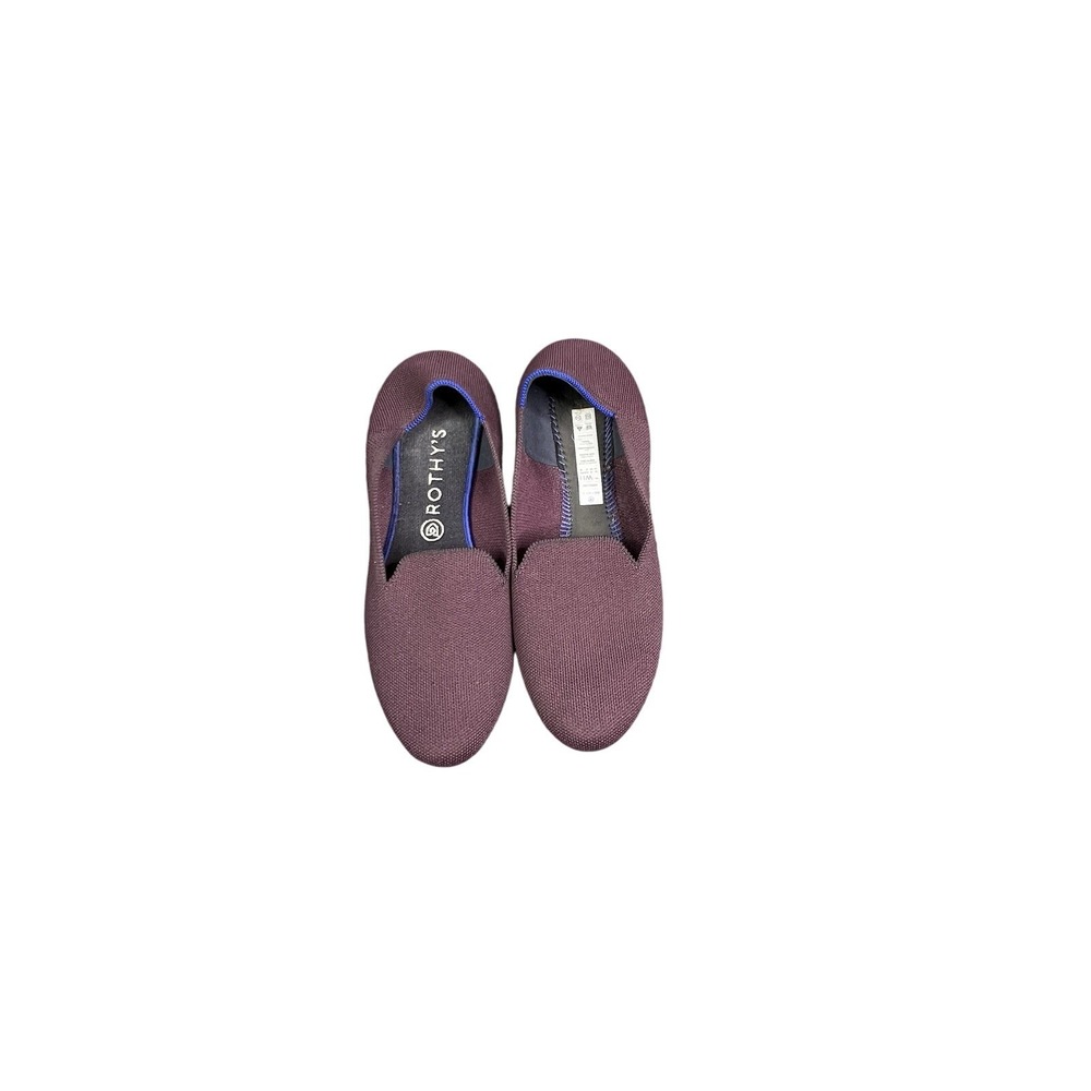 Rothy's The Driver Flats W11‎ Burgundy Purple Knit Loafers Recycled Comfortable